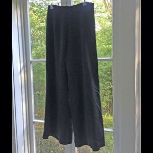 Flores & Flores Black Silk Wide Legged Pants